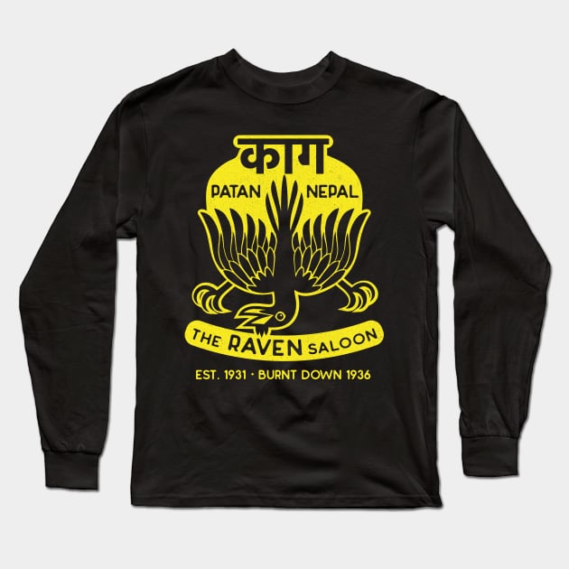 The Raven Saloon (yellow version) Long Sleeve T-Shirt by toadyco